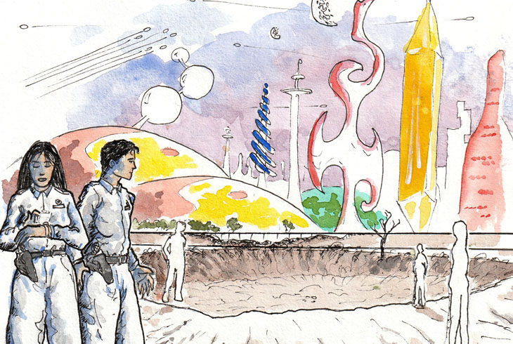 Aquarelle de la couverture de mon roman